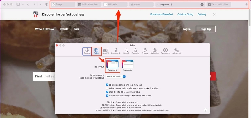 thay đổi tùy chọn Tab trong Safari trên máy Mac - Hình 7