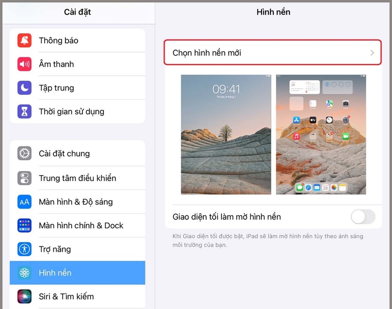 Thay đổi hình nền trên iPad 2