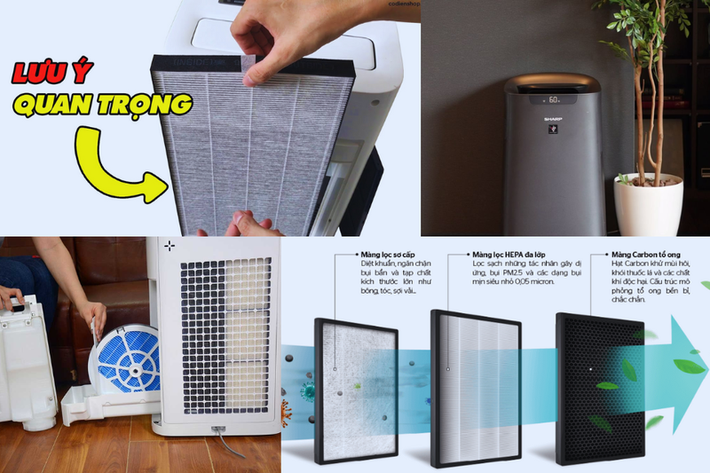 thay m&agrave;ng lọc m&aacute;y lọc kh&ocirc;ng kh&iacute; sharp​ (5)