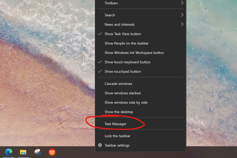 Mở Task Manager