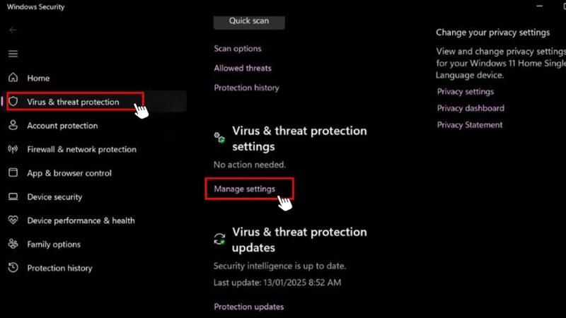 Bước 1: Tắt Windows Defender