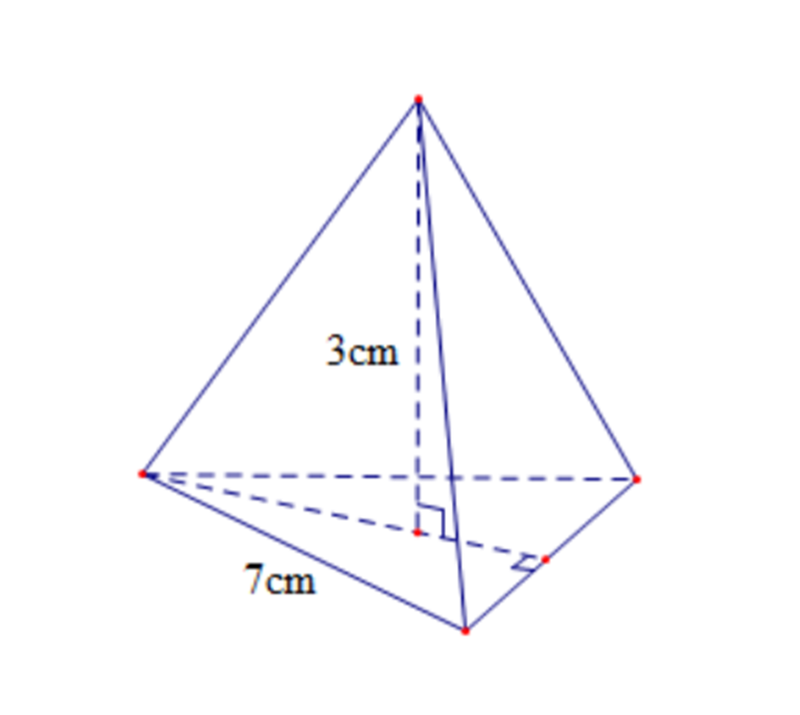 Tính thể tích hình chóp tam giác đều