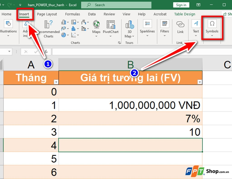 Cách chèn ký tự đặc biệt trong Excel - 09