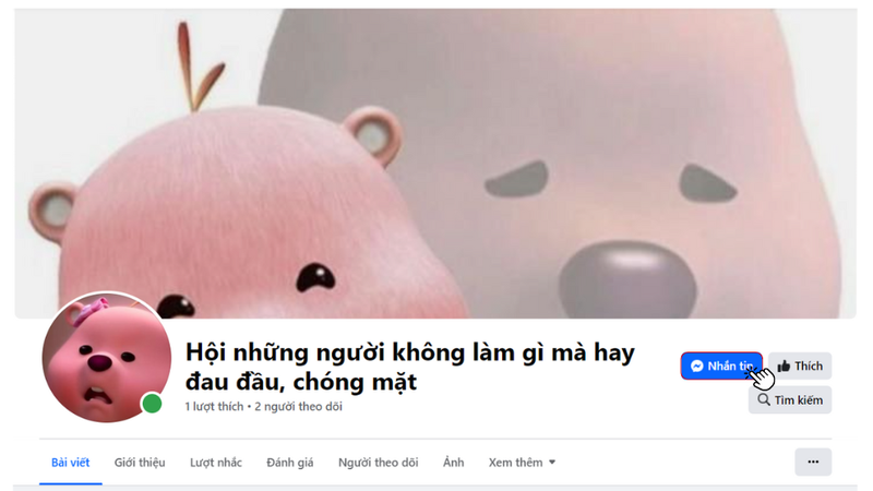 Thêm nút gửi tin nhắn ở đâu trên Trang?