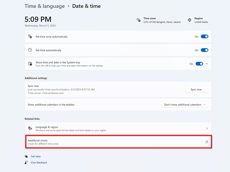 Cách bật thêm vài đồng hồ hiển thị trên Taskbar Windows 11 ảnh 4