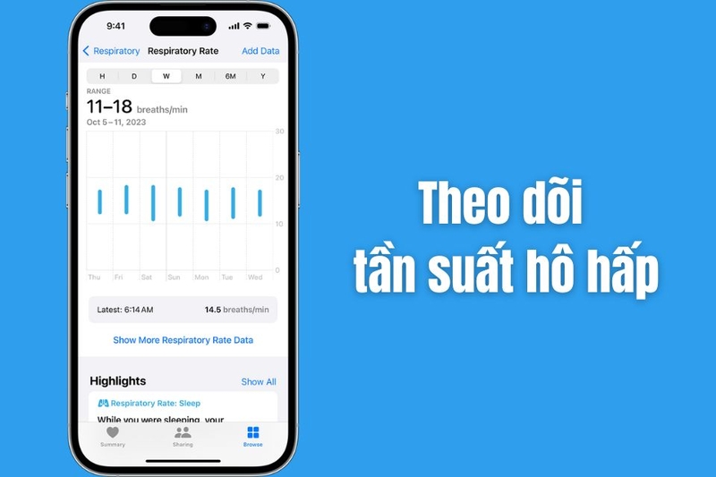Theo dõi tần suất hô hấp trên Apple Watch