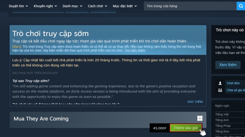 Nhấn Thêm vào giỏ hàng