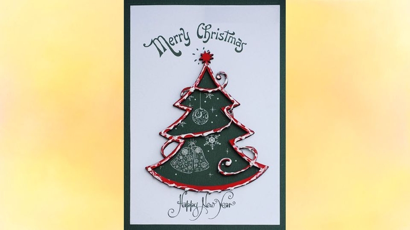Thiệp Noel hình ảnh cây thông nổi