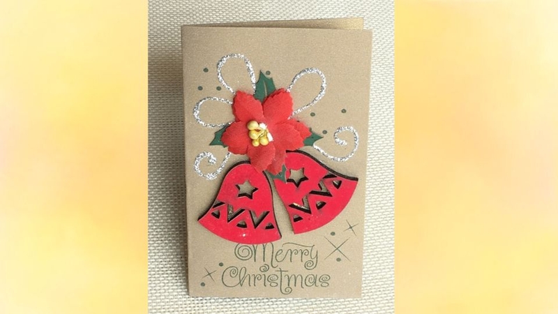 Mẫu thiệp Noel hình chuông nổi