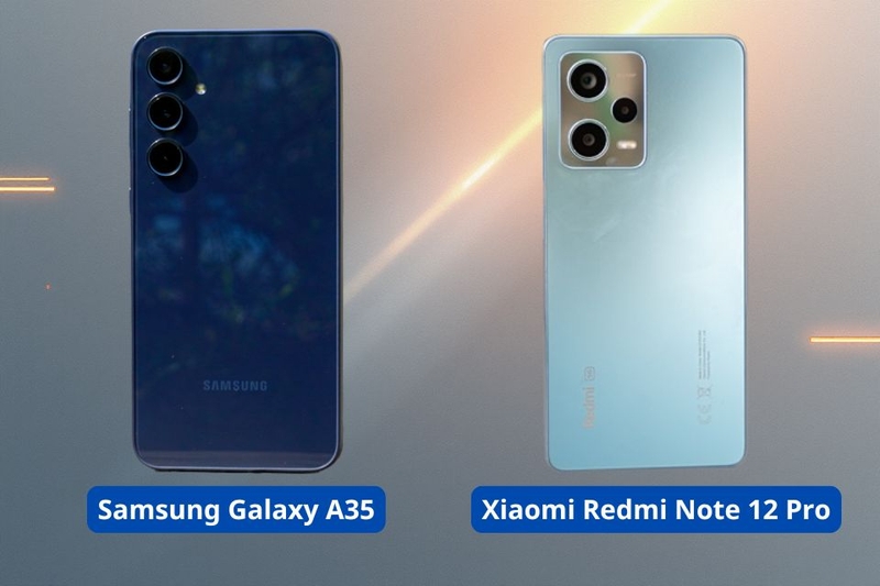 thiết kế Samsung Galaxy A35 và Xiaomi Redmi Note 12 Pro