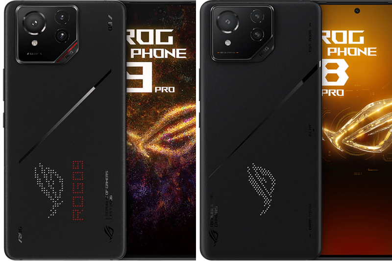 thiết kế ROG Phone 9 Pro và ROG Phone 8 Pro