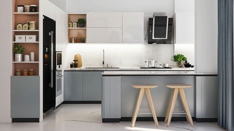 Thiết kế nhà bếp với tủ lưu trữ thông minh