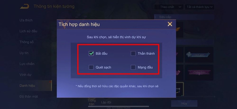 Cách thiết lập danh hiệu trong Liên Quân Mobile ảnh 6