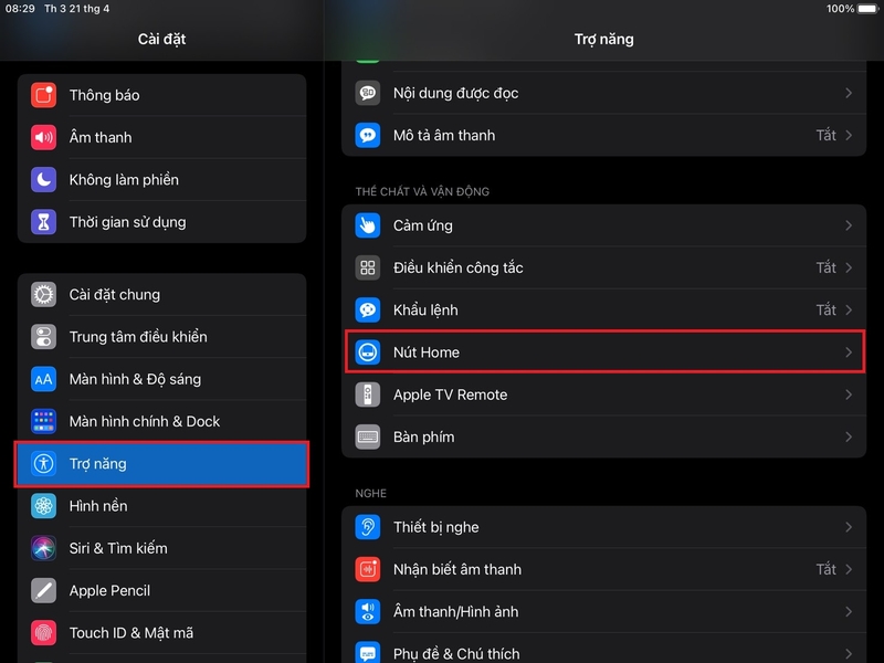 thiết lập Touch ID trên iPad 11