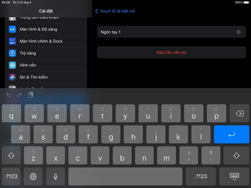 thiết lập Touch ID trên iPad 78
