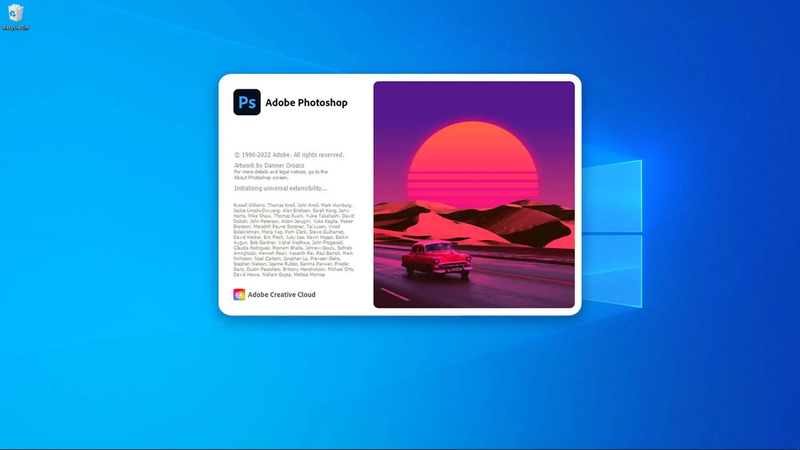 Sau đó mở Photoshop hoặc ứng dụng Adobe cần sử dụng.