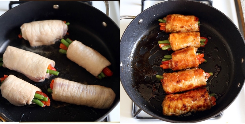 thịt heo cuộn rau củ 7