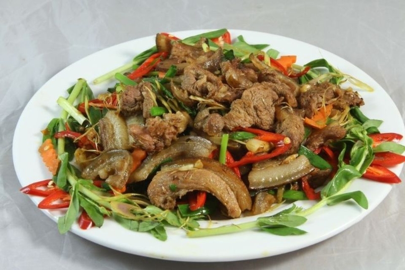 thịt heo xào lăn