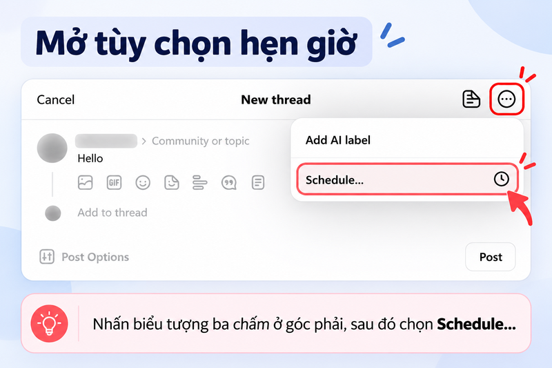 Cách hẹn giờ đăng bài trên Threads