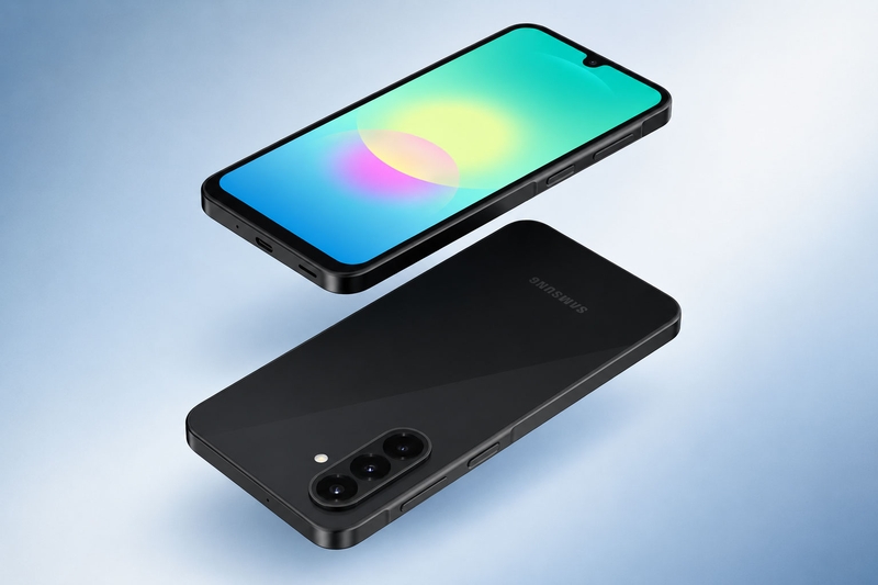 Galaxy A18 xuất hiện với phiên bản màu đen trong loạt ảnh dựng CAD trước đó.