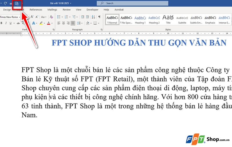 Tự động thu gọn văn bản trong Word - 02