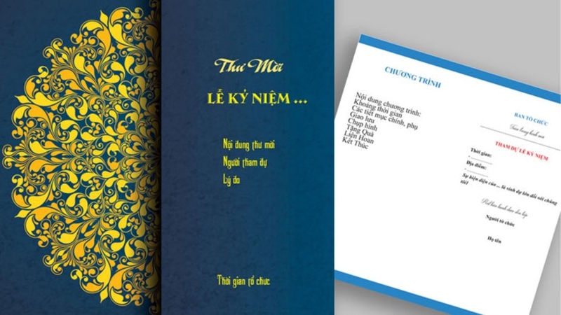 Một số mẫu thư mời tham dự sự kiện