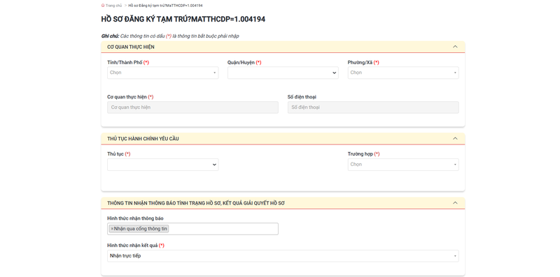 Nộp hồ sơ qua cổng dịch vụ công trực tuyến
