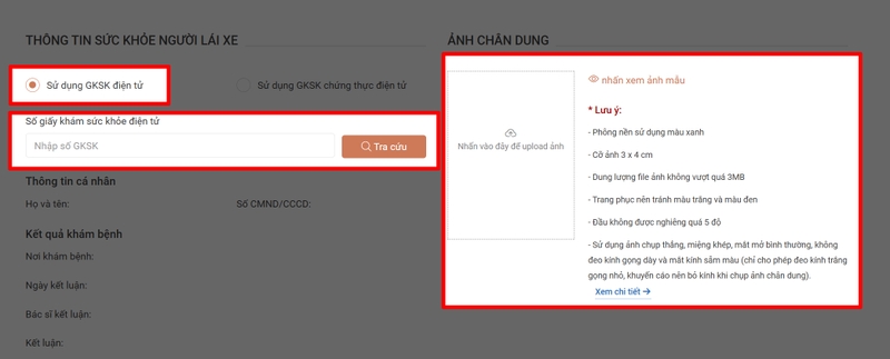 thủ tục đổi giấy phép lái xe qua mạng hình 13