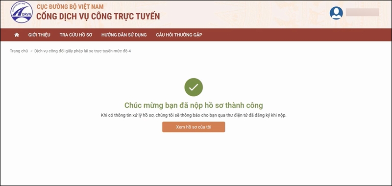 thủ tục đổi giấy phép lái xe qua mạng hình 16