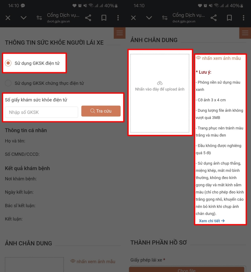 thủ tục đổi giấy phép lái xe qua mạng hình 7