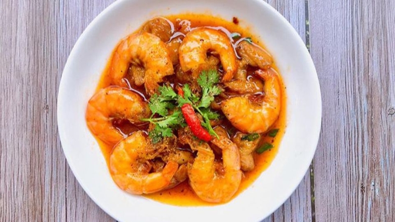 Tôm rim mặn ngọt 100.000 đồng