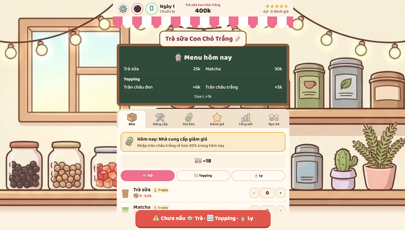 Giới thiệu sơ lược game Tiệm Trà Mơ Ước