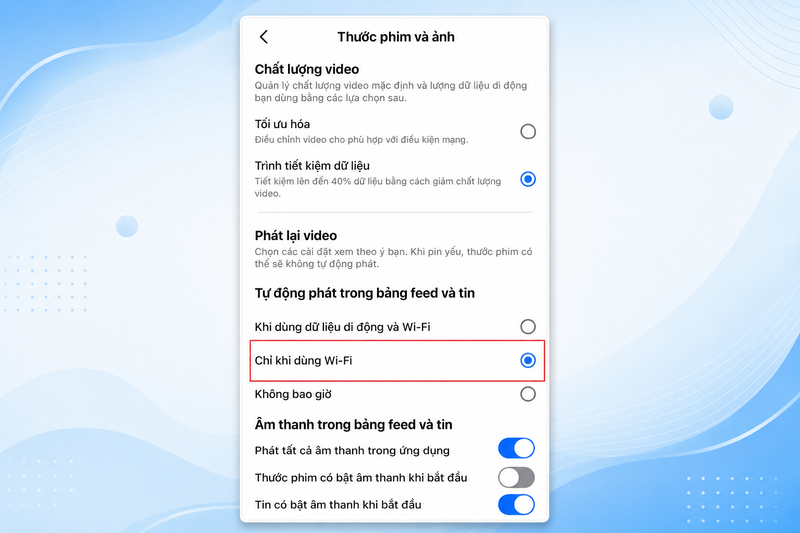 Tiết kiệm dữ liệu khi lướt Facebook 6
