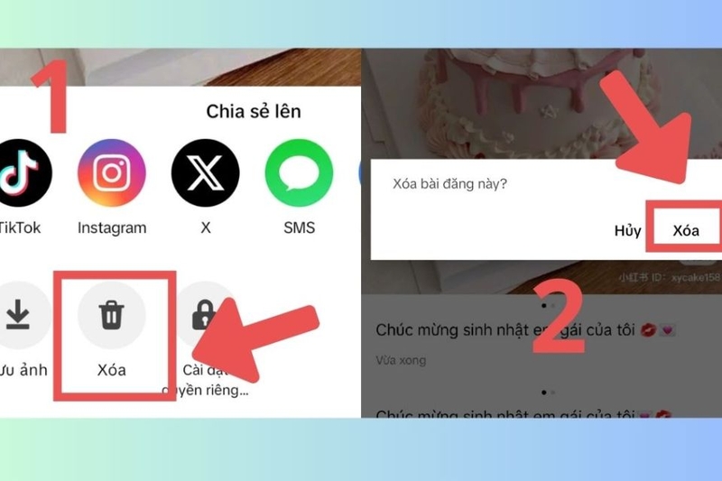 Xoá bài đăng trên TikTok Notes
