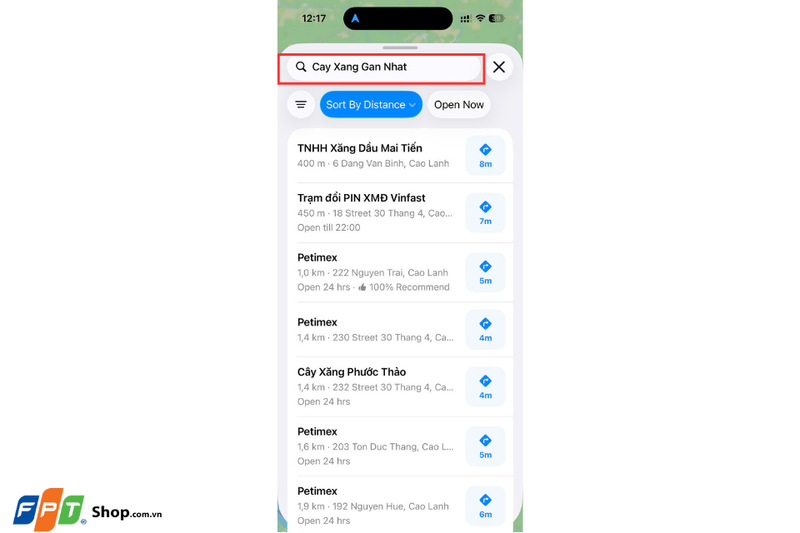 Tìm cây xăng gần nhất trên iPhone 6
