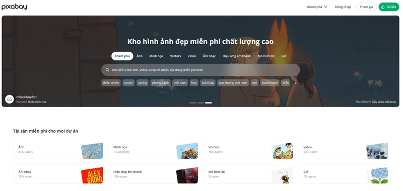 Pixabay: Thư viện ảnh đa dạng và lâu năm