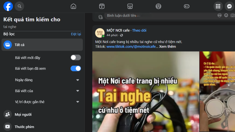 Tận dụng bộ lọc tìm kiếm trên Facebook