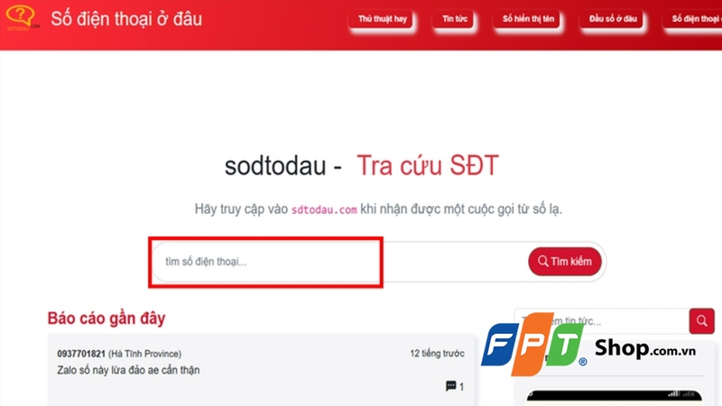 Website SDT Ở Đâu hỗ trợ tra cứu số điện thoại hiệu quả