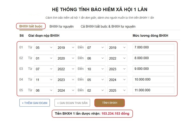 tính bảo hiểm xã hội 1 lần online hình 11