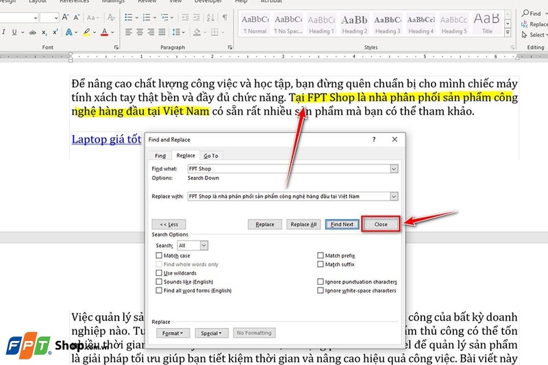 Replace trong Word - Ảnh 07