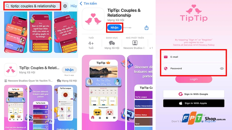 Tải xuống và đăng ký tài khoản TipTip bằng email