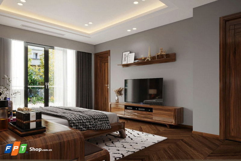 Thêm tiện nghi cho phòng ngủ khi lắp đặt tivi