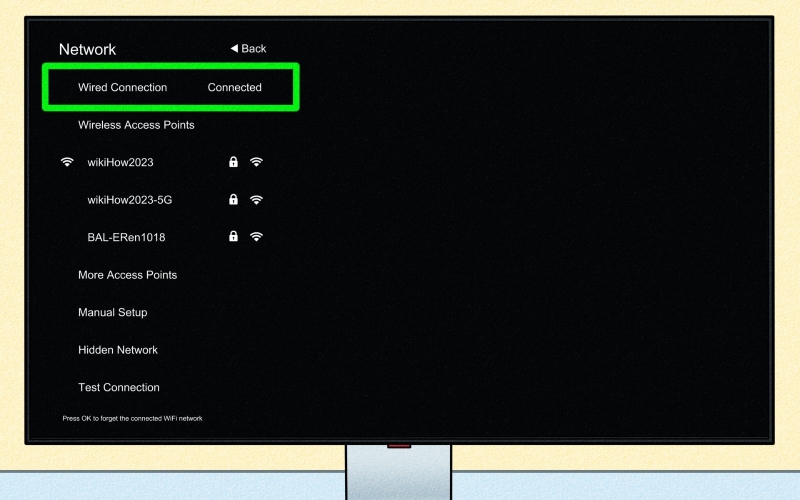 Tiến hành chẩn đoán mạng trên tivi