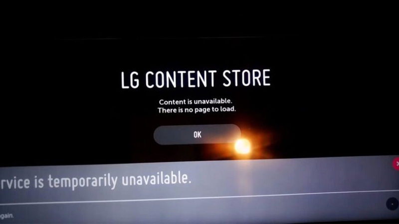 Ứng dụng LG Content Store bị lỗi hoặc đang bảo trì