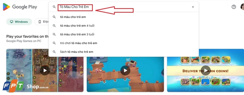 Bạn hãy mở ứng dụng CH Play (Google Play Store)