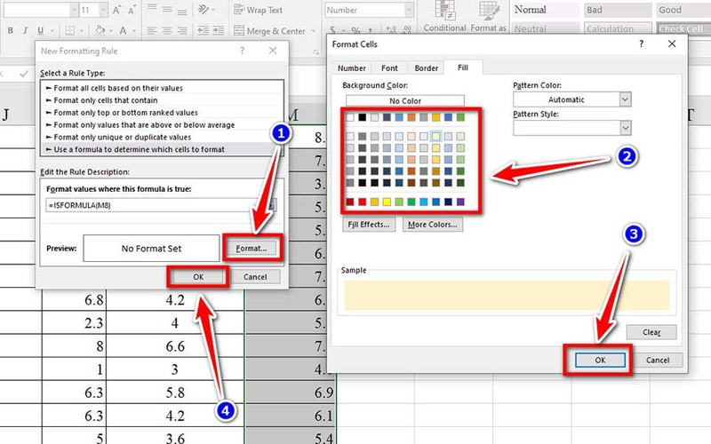 Cách tô màu ô công thức trong Excel - 02