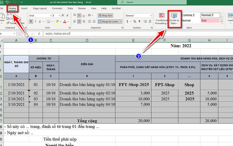 Tô màu xen kẽ các dòng trong Excel - 08