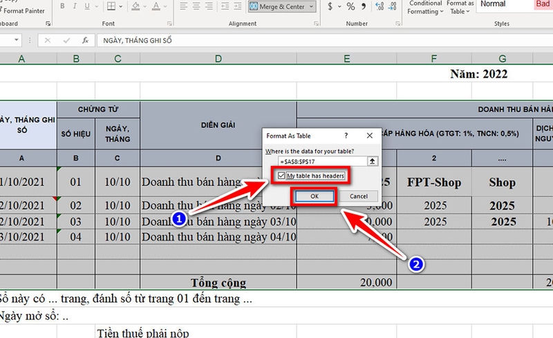 Tô màu xen kẽ các dòng trong Excel - 06