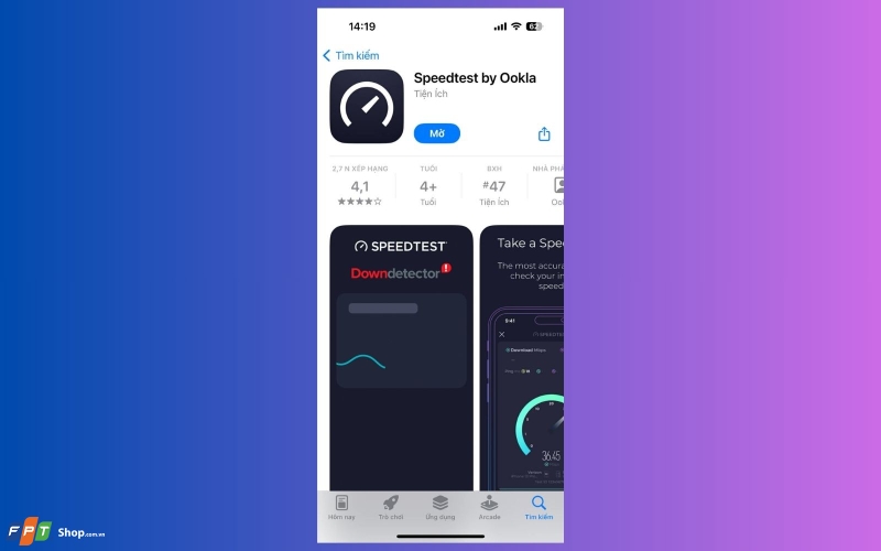 Tải và cài đặt ứng dụng Speedtest