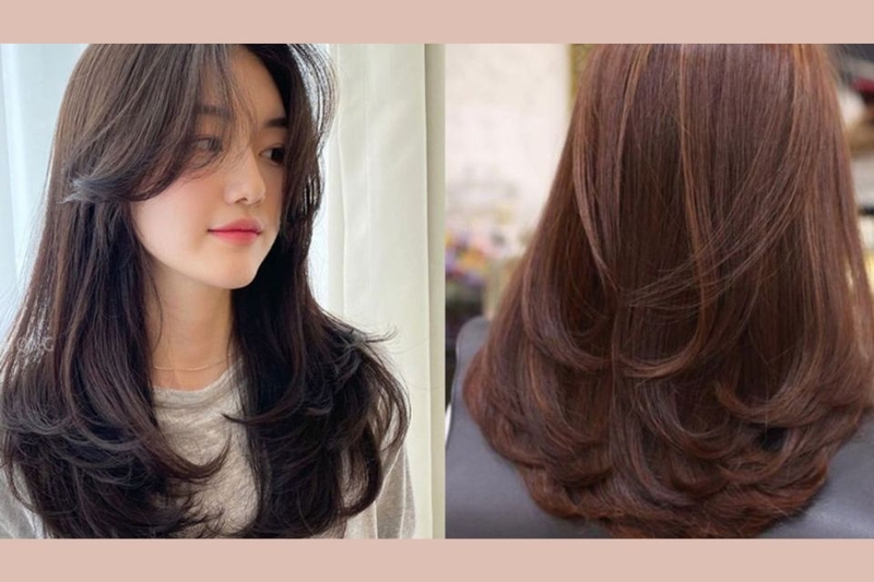 Tóc layer uốn chữ C Hàn Quốc